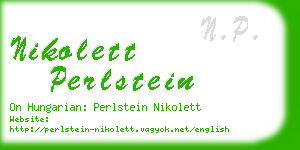 nikolett perlstein business card